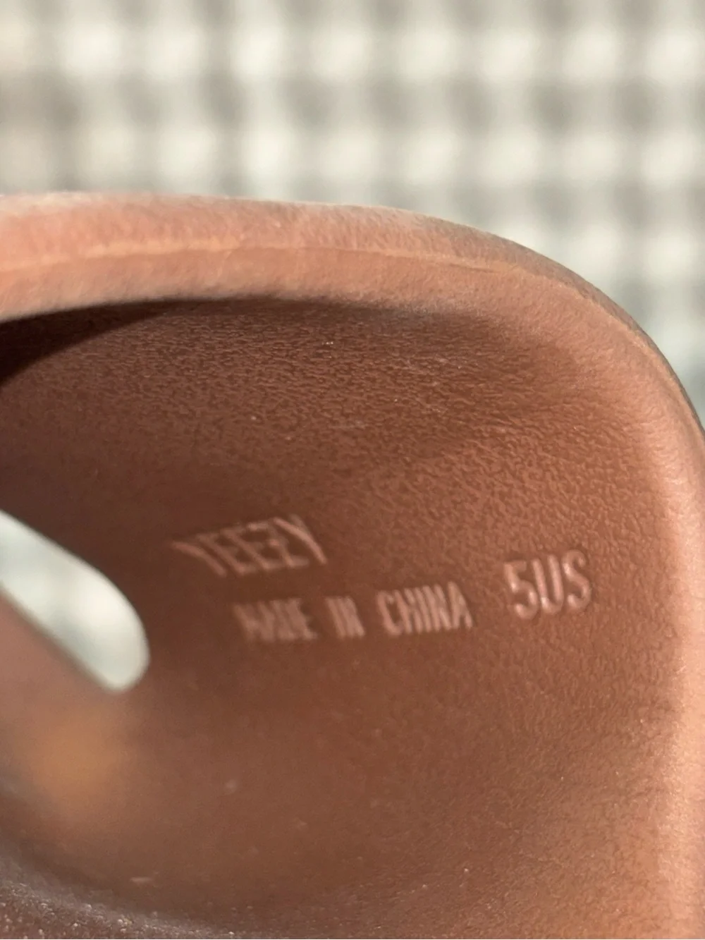 ADIDAS YEEZY FLAX BROWN SLIDES KIDS 5